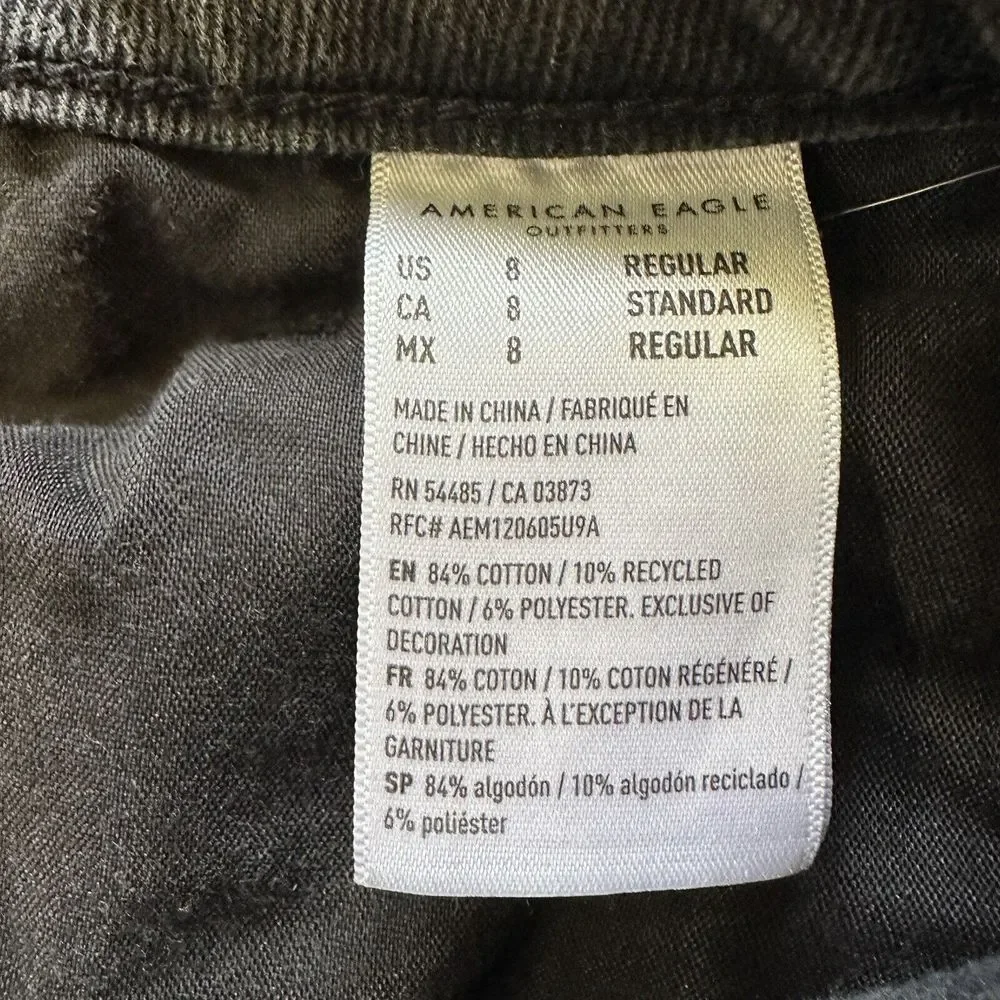 American Eagle Womens Size 8 Black Mom Straight Jean Distressed Denim‎ - Picture 6 of 6